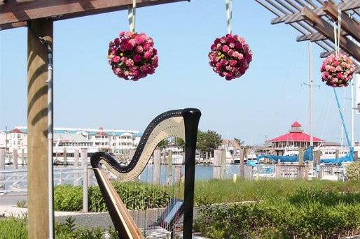 Outdoor ceremony at the Inn at Canal Square in Lewes, Delaware.