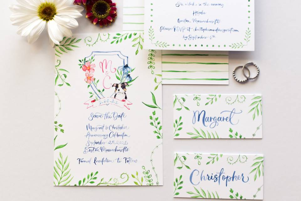 Invitation and placecards