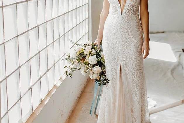 Bride with bouquet