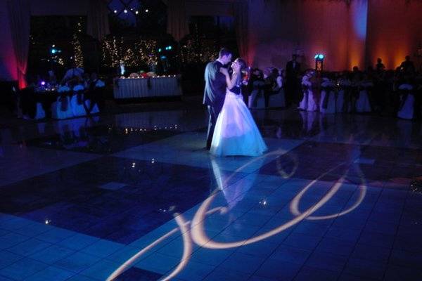 Setting the mood for true romance!  LED lighting, Spot Lighting & Monogram Image Projection.  Andiamos, Warren Michigan