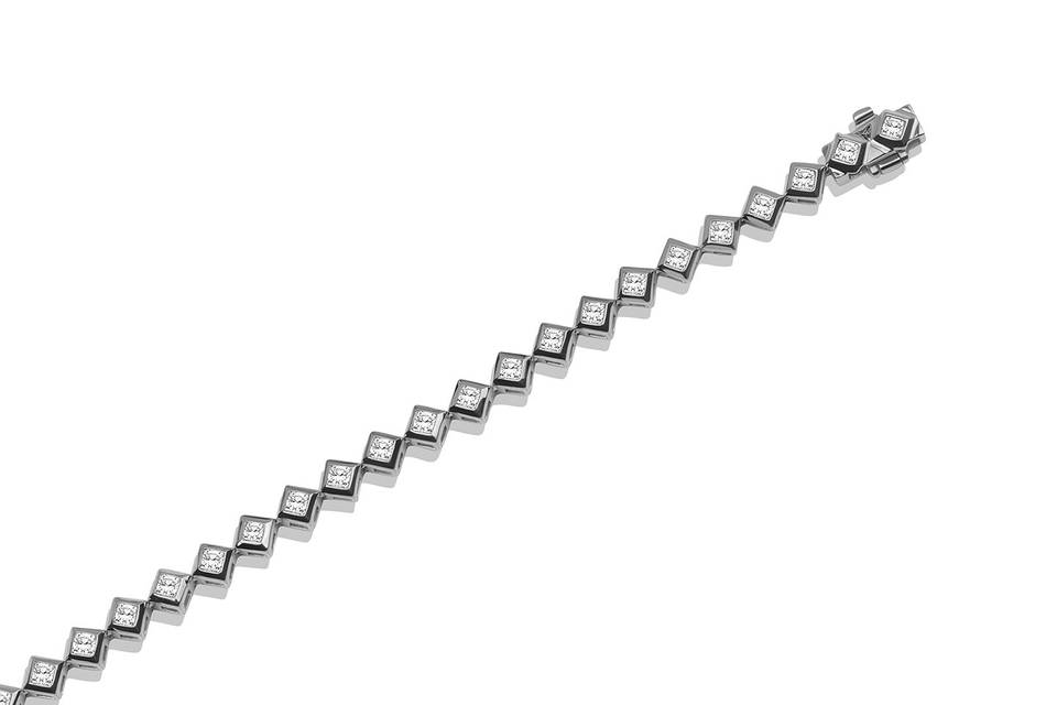 Bezel Princess Tennis Bracelet
