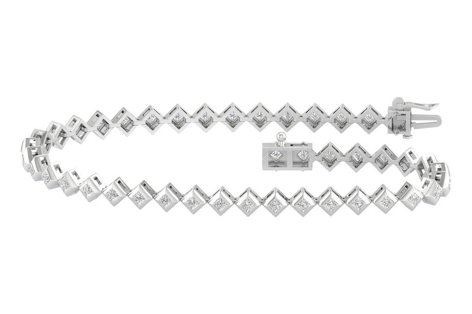 Bezel Princess Tennis Bracelet