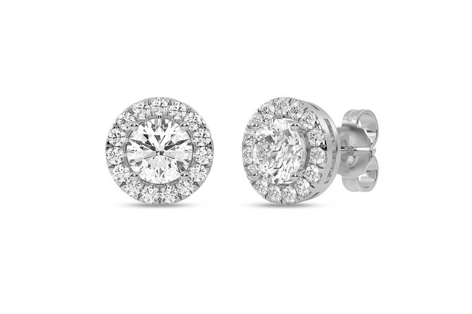 Round Halo Studs
