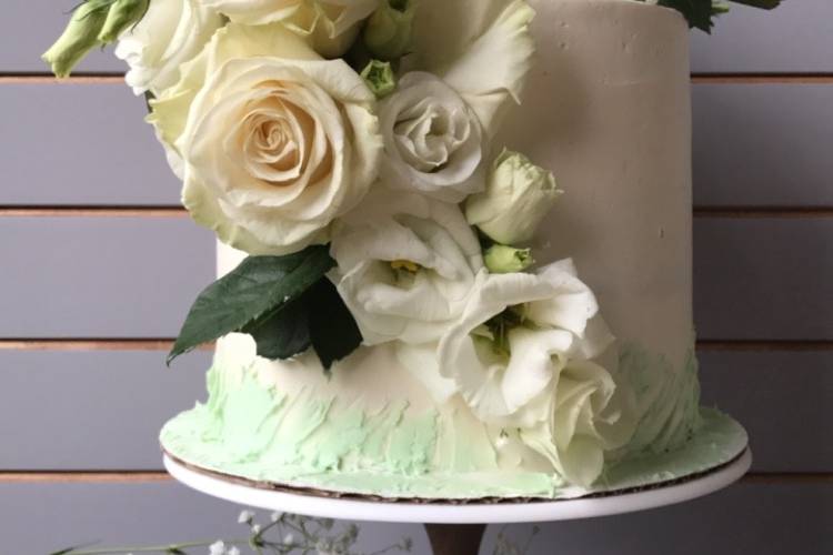 White wedding cake