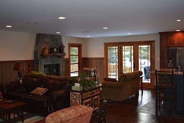 Living room and fireplace