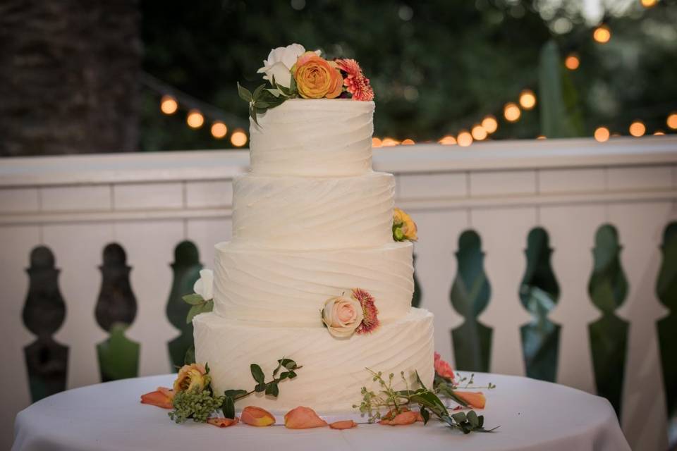 Wedding cake with flower design