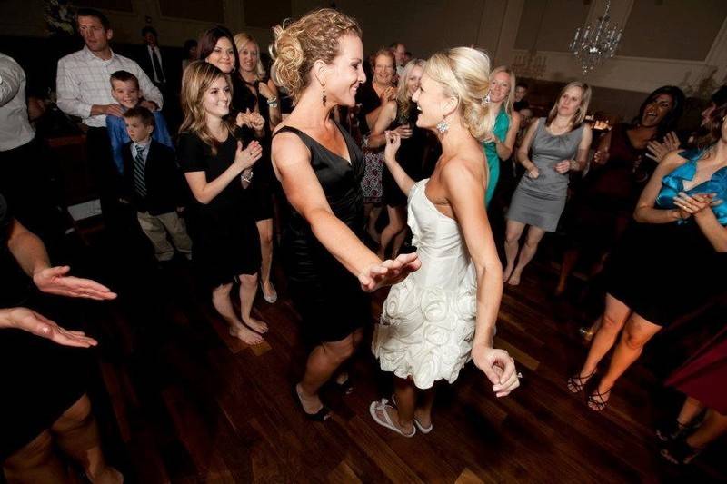 Bride dancing with the guests