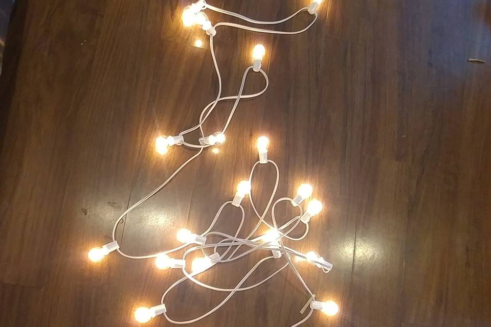 Close up of our string lights