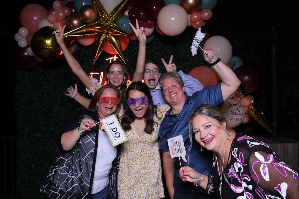 Guests enjoying photo booth