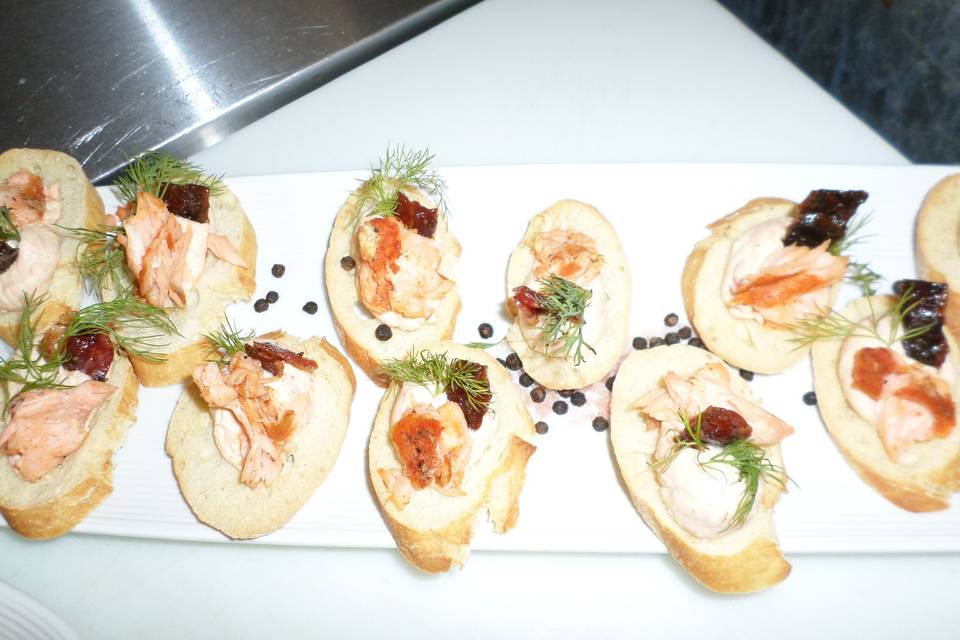 In House Smoked Salmon Canape