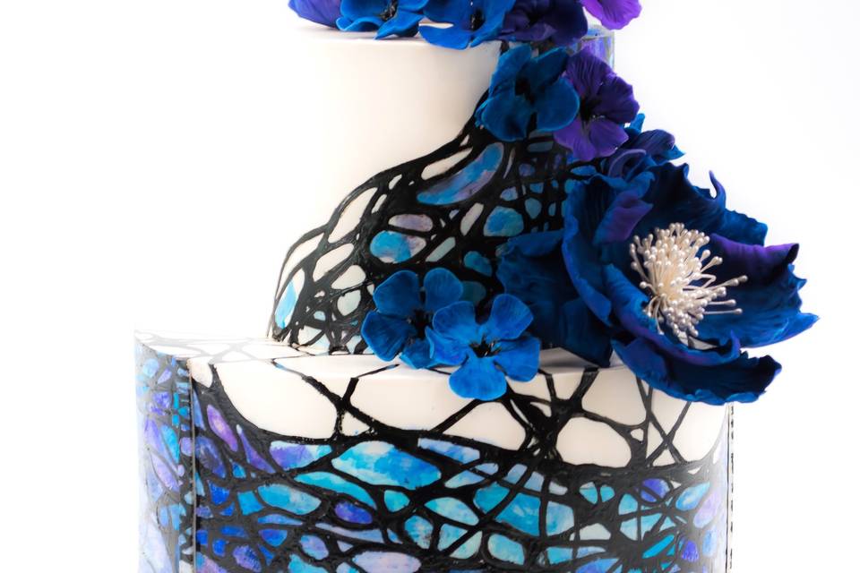 Hand painted Wedding Cake