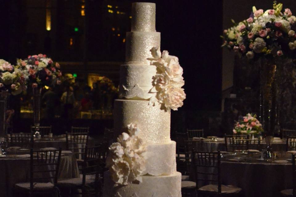 Glitter and Lace  Wedding Cake
