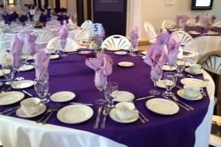 Table Set Up - Lilac Purple and Dark Violet
