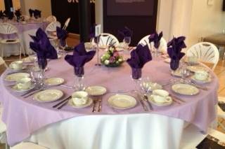 Sit Down Dinner Set Up - Lilac Purple and Dark Violet