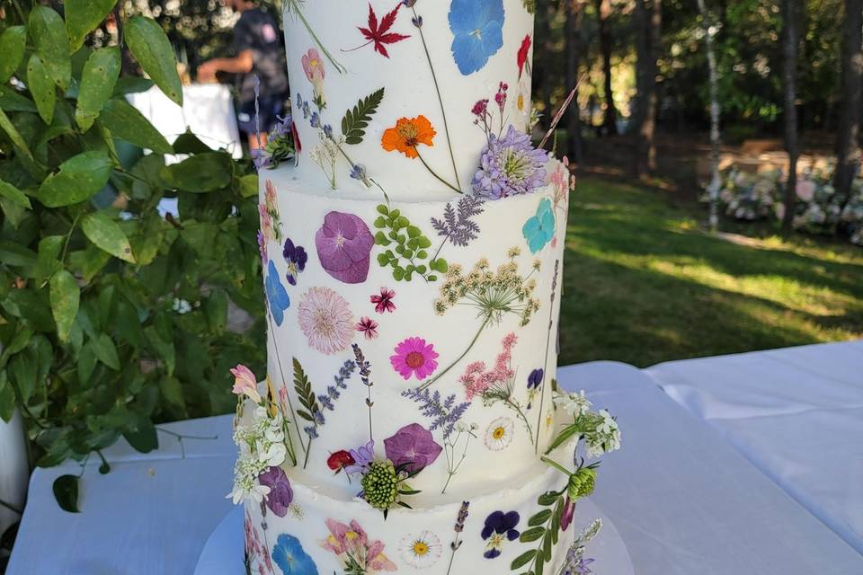 Pressed Flower Cake