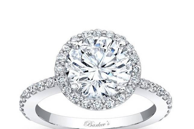 Round Best Seller Halo Ring from Barkev's 7839LW