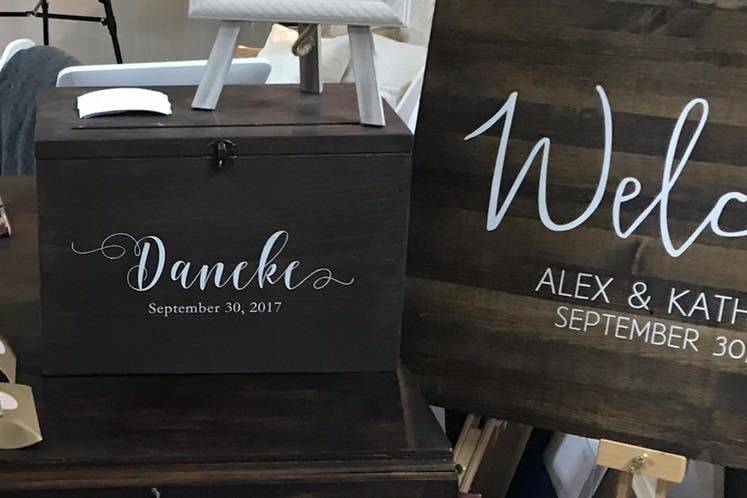 Custom Signage and Card Box