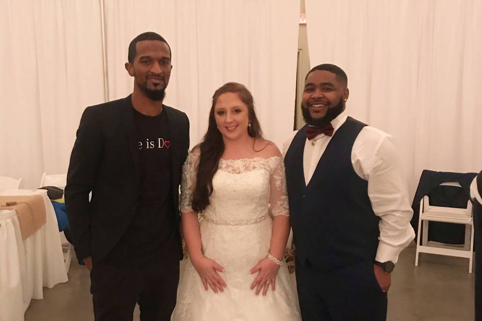 With the newlyweds