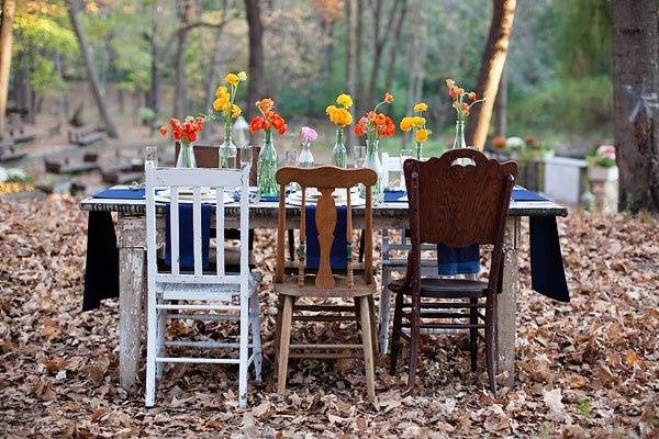 Outdoor wedding setup