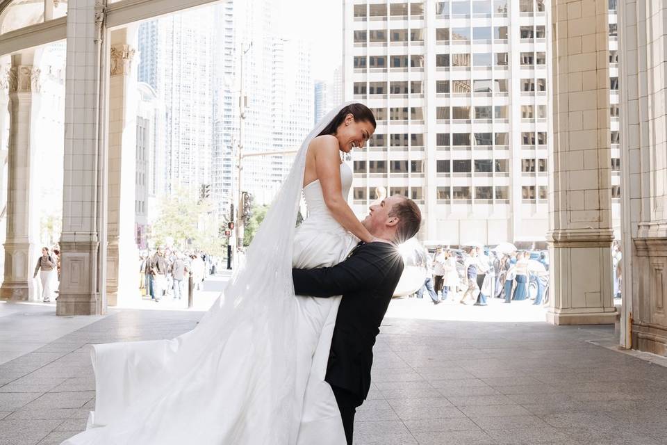 Wrigley Building Bridal Pose