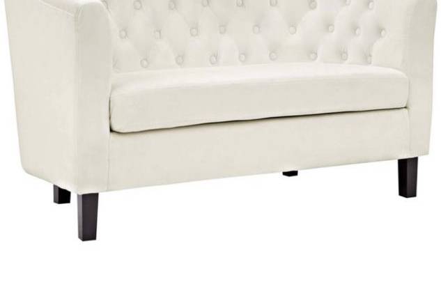 Ivory Velvet Loveseat