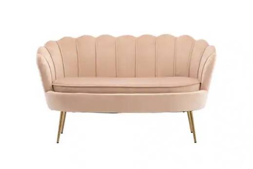 Pink Modern Velvet Loveseat