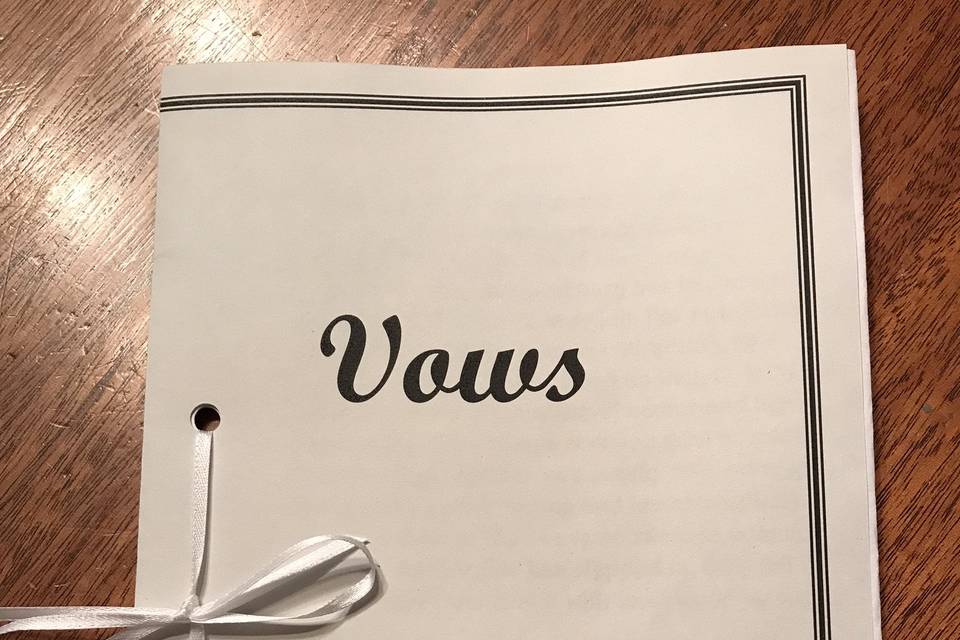 Vows inside folder