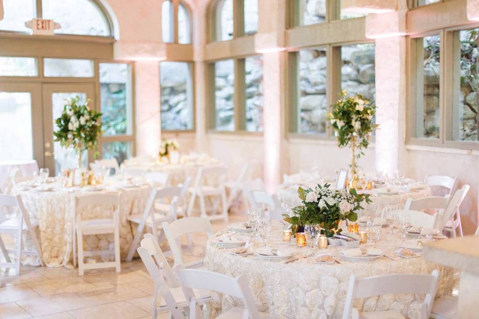 White wedding reception