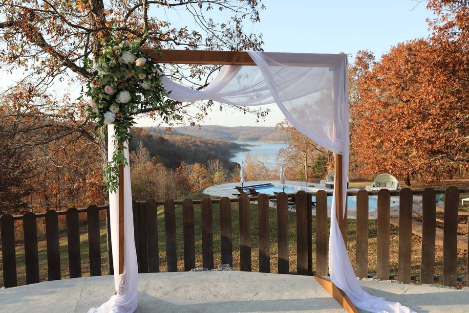 Lake view wedding ceremony