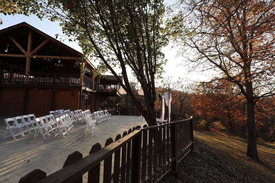 Sunset wedding deck