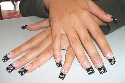 COLORED ACRYLIC WITH NAIL ART