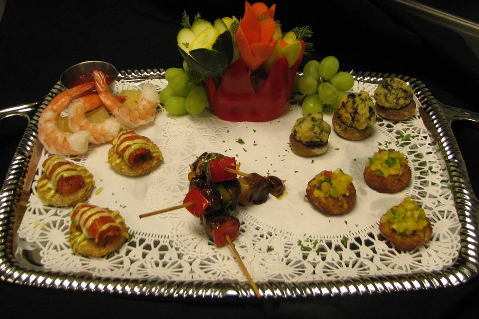 Tray passed hors d' oeuvres