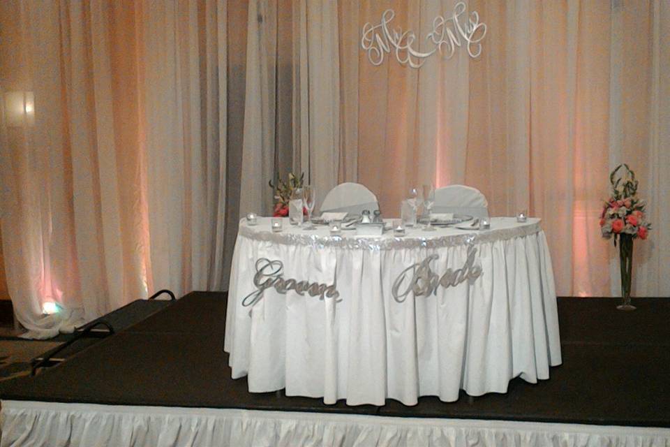 Reception table setup