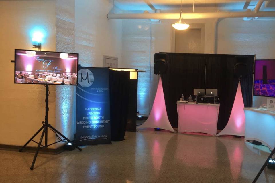 Flatscreens, bridal expo setup