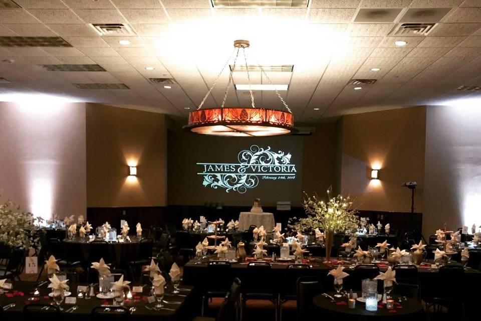 Custom uplighting and monogram