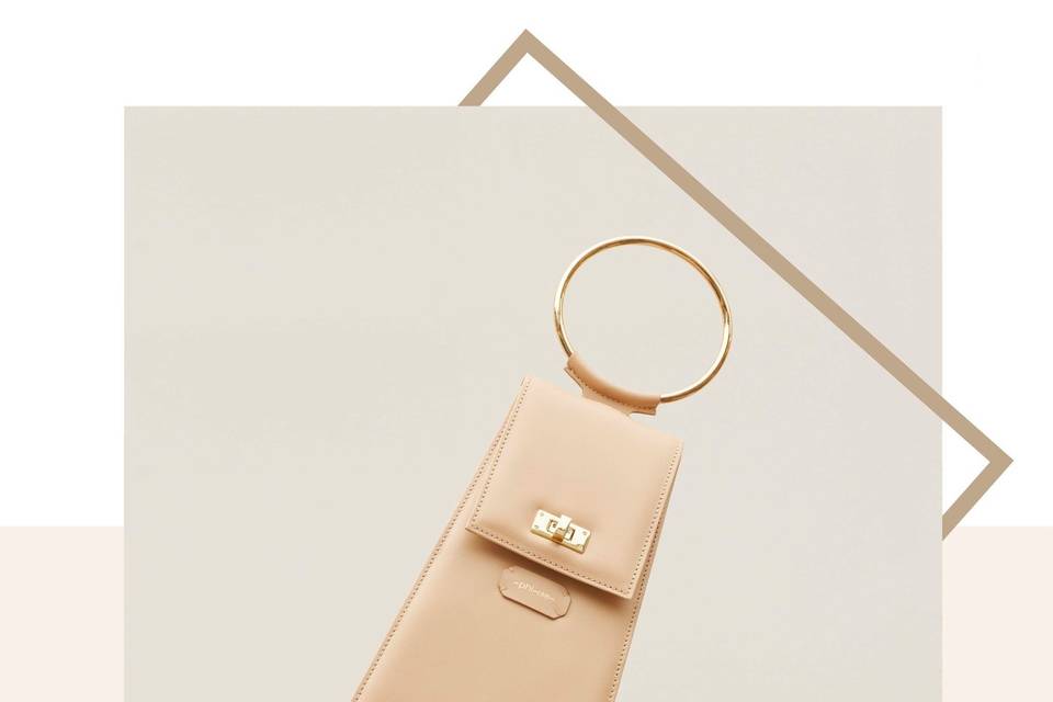 Nude clutch bag