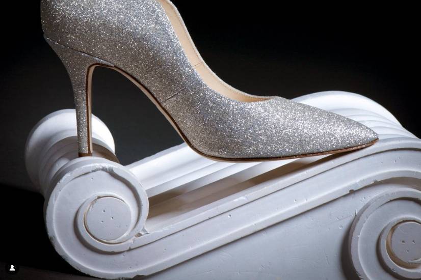 Champagne glitter wedding shoes