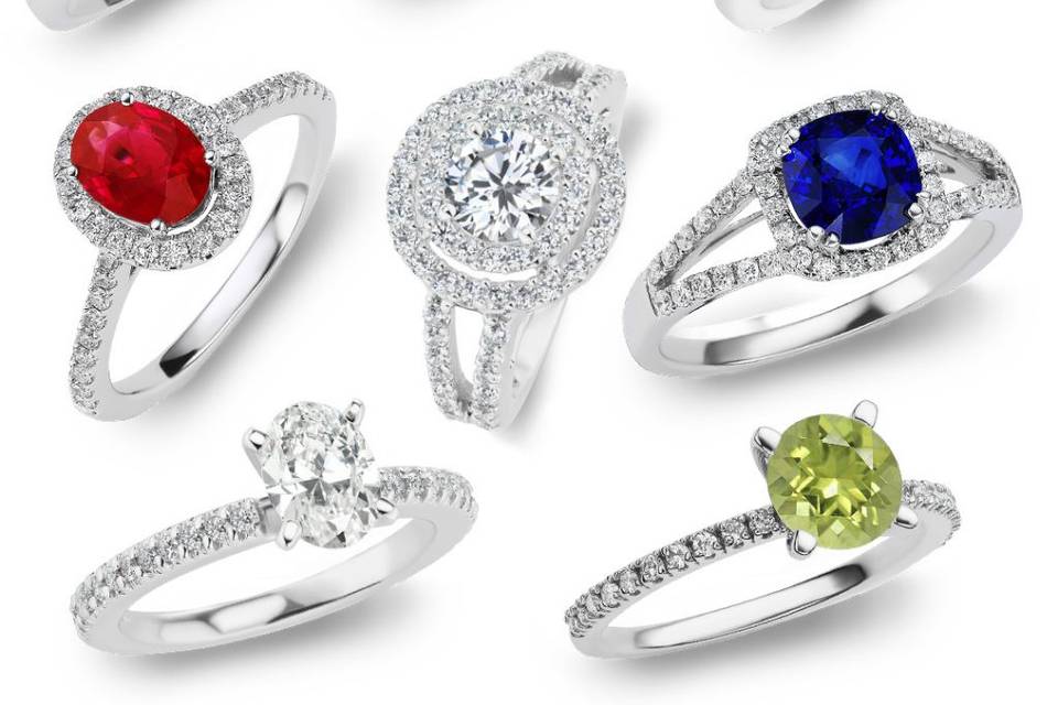 8 gemstone rings