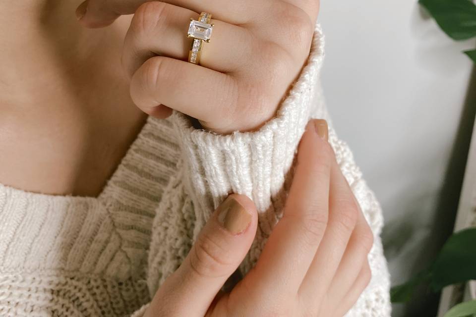 Cathedral Pave Diamond Ring
