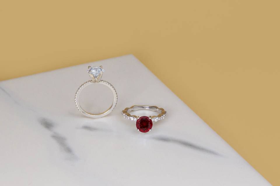 Classic Pave Ribbon Ruby Ring