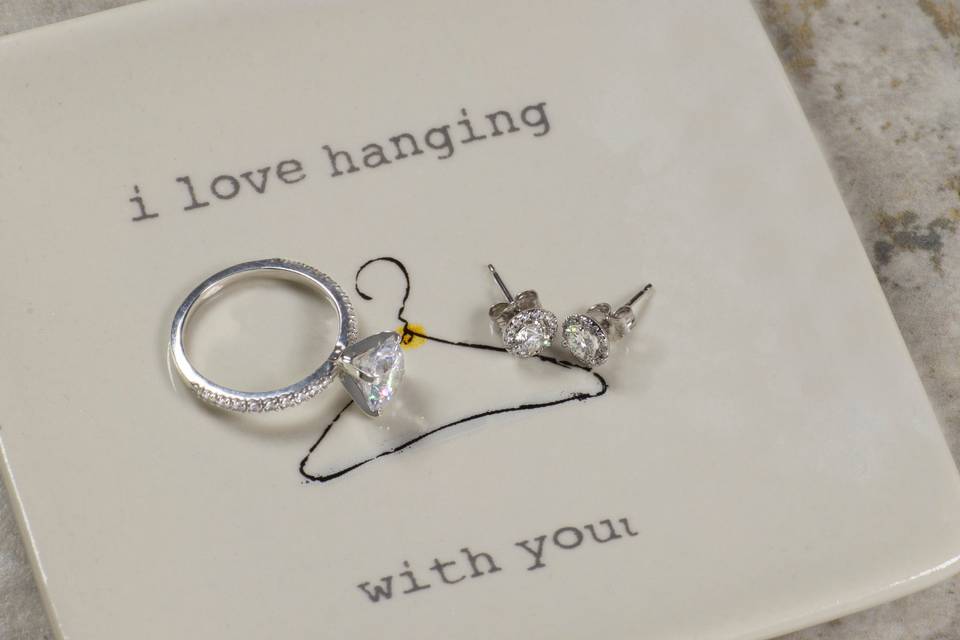 Basket Ring & Halo Earrings