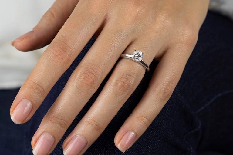 Knife Edge Solitaire Ring