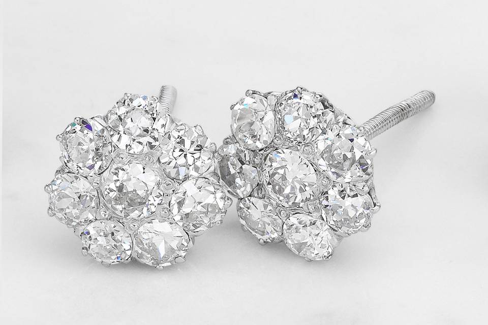 Lab Diamond Star Cluster Studs