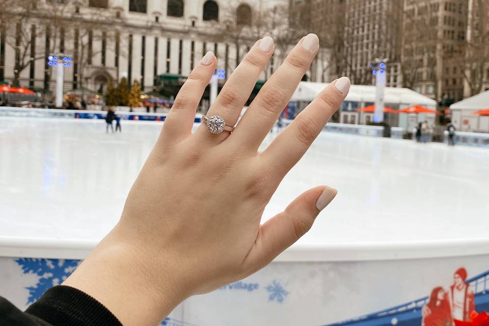 Lotus Halo Diamond Ring