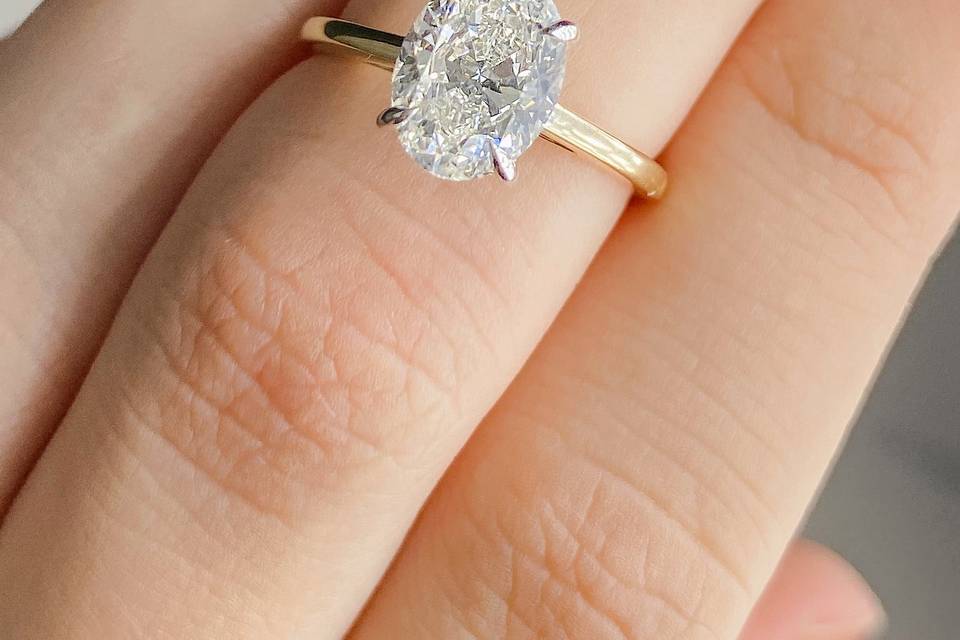 Oval Diamond Solitaire Ring