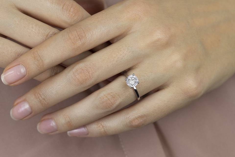 Petite Solitaire Diamond Ring