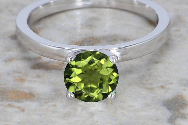 Petite Solitaire Peridot Ring