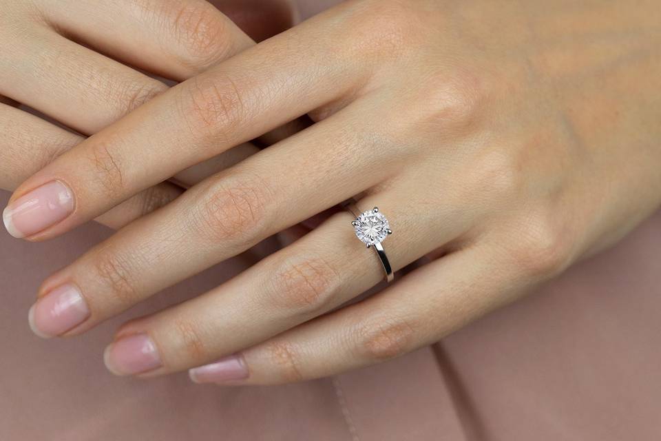 Petite Solitaire Diamond Ring