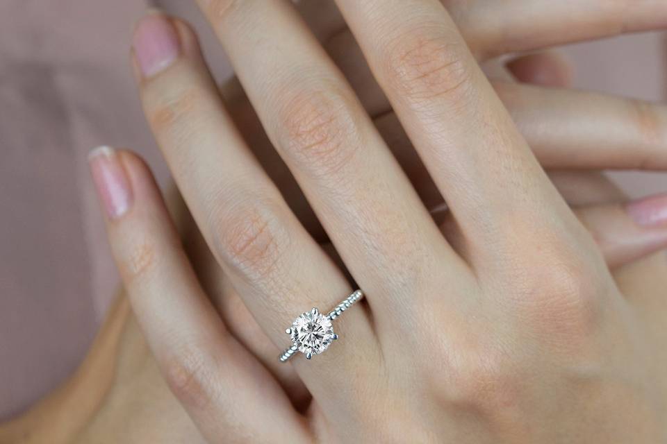 Braided Solitaire Diamond Ring