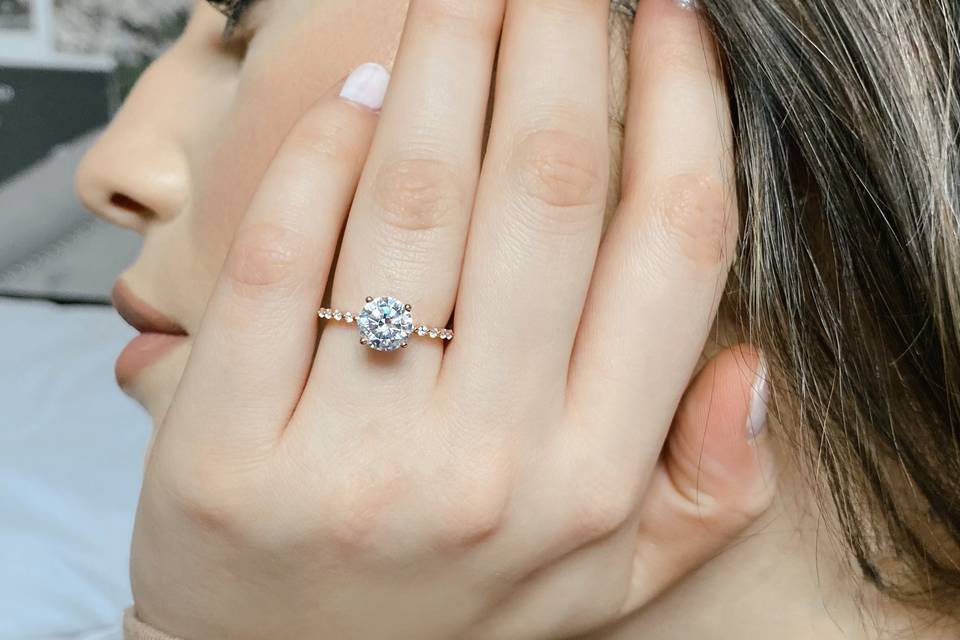 Under Bezeled Engagement Ring